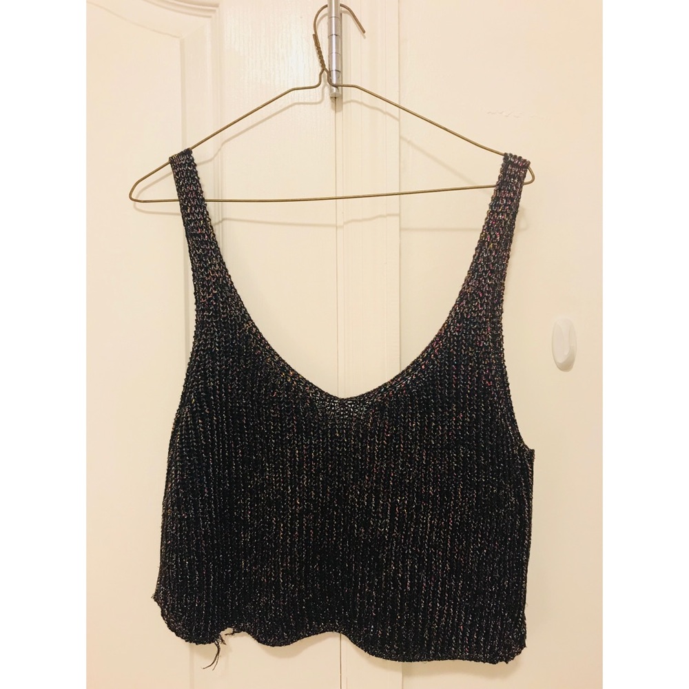 American Apparel sparkle-knit crop top